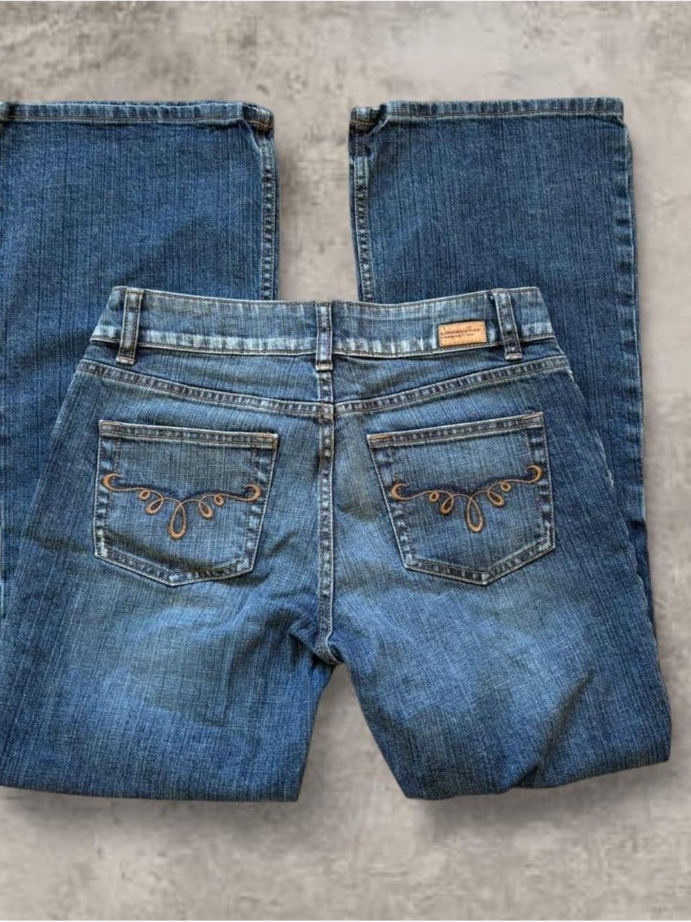 LONDONJEAN Blue Boot-Cut Jeans with Embroidered Back Pockets